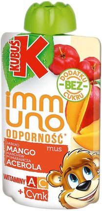 Kubuś Mus Owocowy Jabłko, Mango, Acerola Immuno Odporność