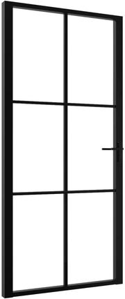 vidaXL Drzwi Wewnętrzne, Szkło Esg I Aluminium, 102,5X201,5 Czarne 151205