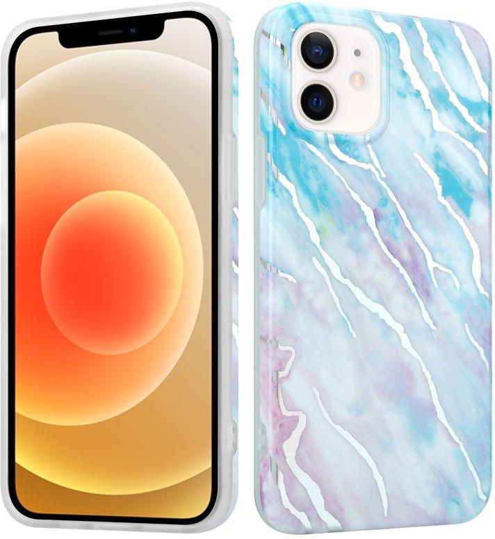 Biały Marmur Holo case błyszczące etui iPhone 8 - Etui na