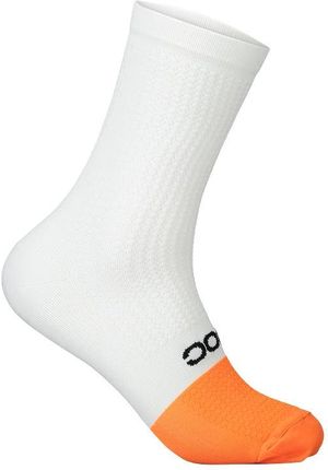 Poc Skarpety Flair Sock Mid Biały Pomarańczowy