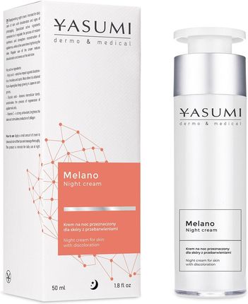 Yasumi Melano Night Cream 50Ml - Rozjaśniająco – Ochronny Krem Na Noc Dla Skóry Z Przebarwieniami I Oznakami Fotostarzenia