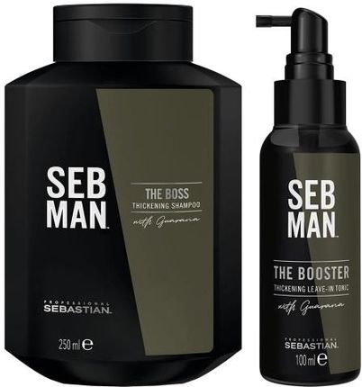 Sebastian Professional Seb Man Zestaw Do Włosów Dla Mężczyzn Dodający Objętości | Szampon The Boss, Tonik Booster