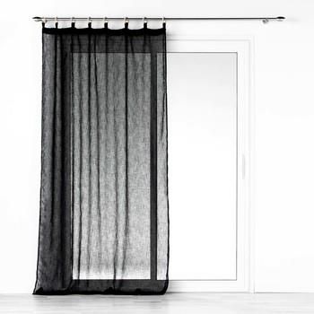 Douceur D Intérieur Firanki Panneau A Oeillets Bois 140X240 Cm Voile Tisse Minalisa Noir 22330320F