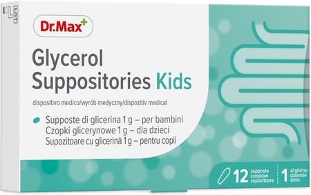 Glycerol Suppositories Kidys czopki glicerynowe 1g dla dzieci, 12 sztuk