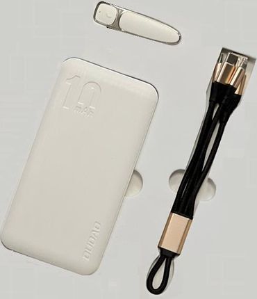Dudao zestaw prezentowy powerbank 10000mAh K4X, bezprzewodowa słuchawka Bluetooth U7, kabel USB 3w1 - Lightning / USB Typ C / micro USB 5A 20cm L10PL