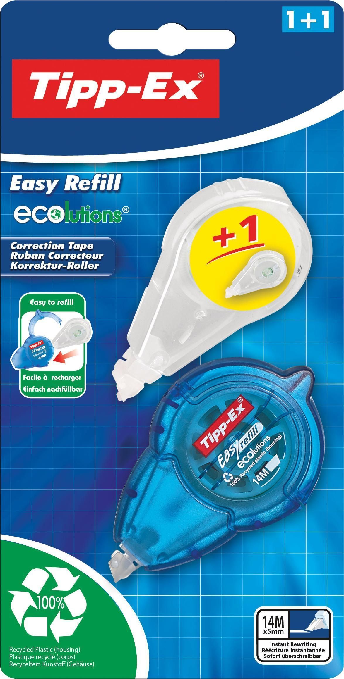 Zdjęcie Bic Korektor Tipp-Ex Easy Refill Ecolutions 1 + 1Szt Blister - Dobrzyń nad Wisłą