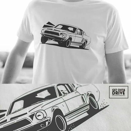 Klasykami.pl Koszulka Z Kultowym Fordem Mustangiem Shelby Gt500