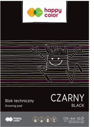 Happy Color Blok Techniczny A4 Czarny 10 Kartek