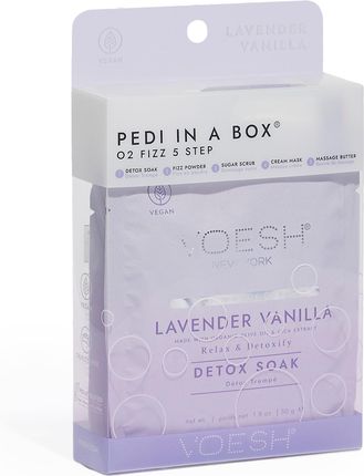 Voesh New York Lavender Vanilla Pedi In A Box O2 Fizz Zestaw Do Pedicure 5 Kroków