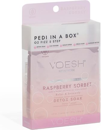 Voesh New York Raspberry Sorbet Pedi In A Box O2 Fizz Zestaw Do Pedicure 5 Kroków