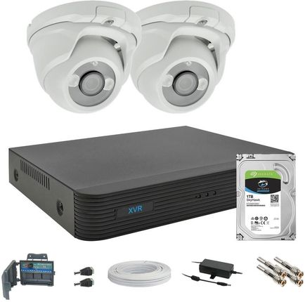 Dvs Digital Video System Zestaw Monitoringu 2 Kamery Analogowe Dvs 2K Quad Hd 5Mpx N Kopułka