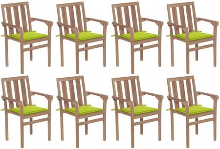 Sztaplowane Krzesła Ogrodowe Z Poduszkami 8 Szt. Tekowe Kod: V-3073444