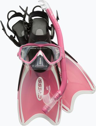 Cressi Zestaw Do Nurkowania Dziecięcy Mini Palau Bag Maska Fajka Płetwy Różowy Ca123129