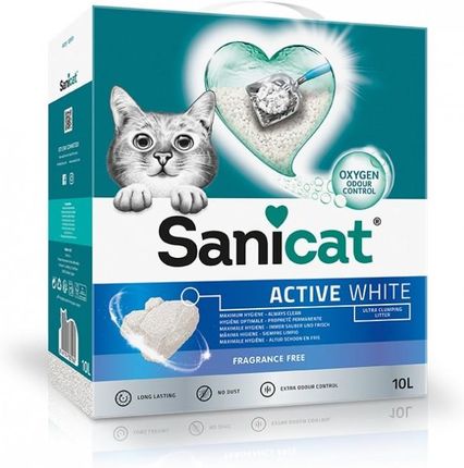 SaniCat Active White żwirek dla kota bezzapachowy, zbrylający 10L