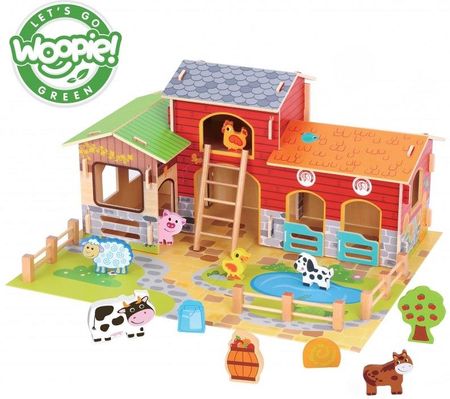 Woopie Green Mega Farma Figurki Zwierząt Stajnia Obora Kurnik 18 El. 31422