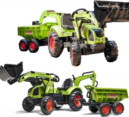 Falk Traktor Claas Avec Zielony Na Pedały Z Przyczepką 2070W