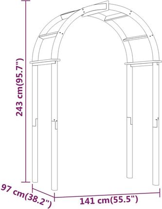 Pergola Ogrodowa, 141X97X243 cm Impregnowane Drewno Sosnowe - zdjęcie 4