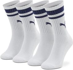 Puma Zestaw 2 par wysokich skarpet unisex 907944 03 Biały
