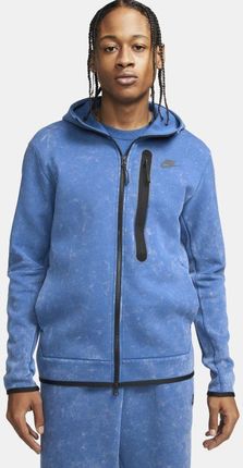 Nike Męska bluza z kapturem z efektem sprania i zamkiem na całej długości  Nike Sportswear Tech Fleece - Niebieski - Ceny i opinie - Ceneo.pl