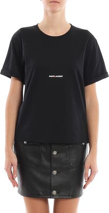 SAINT LAURENT WOMEN'S 460876YB2DQ1000 BLACK COTTON T-SHIRT