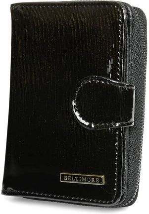 Lakierowany portfel czarny Beltimore A02