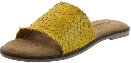 Żółte klapki damskie Tamaris 27113 buty skóra 38