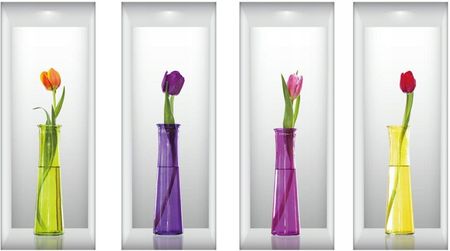 Naklejki na ścianę ścienne Kwiaty 3D tulipany
