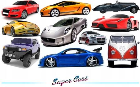 Naklejki na ścianę z samochodami - Super Cars 1