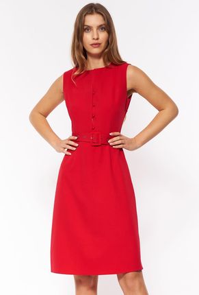 Czerwona elegancka sukienka bez rękawów S200 Red