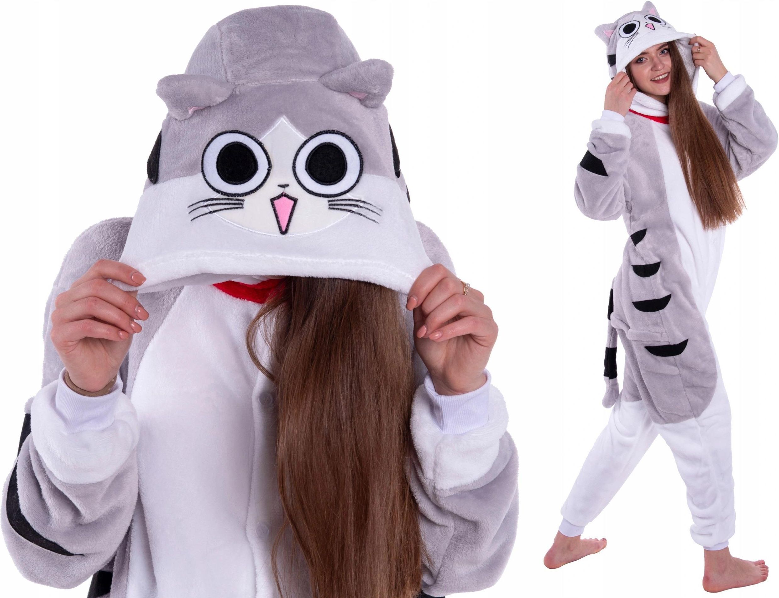 Szary Kot Chi Piżama Onesie Kigurumi L 165 174 Cm Ceny I Opinie