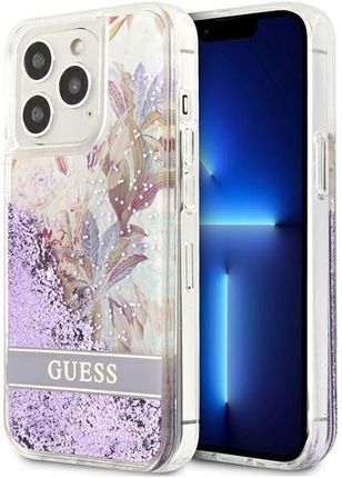 Guess GUHCP13XLFLSU iPhone 13 Pro Max 6,7" fioletowy/purple hardcase Flower Liquid Glitter (1880437)