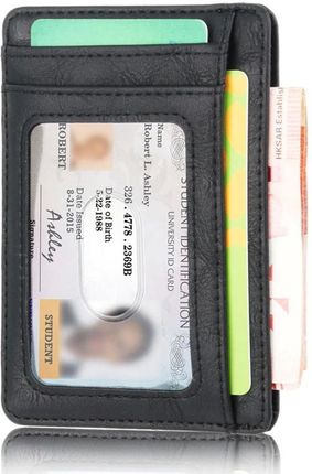 RFID Slim Portfel płaski cienki etui na karty dokumenty (4836)