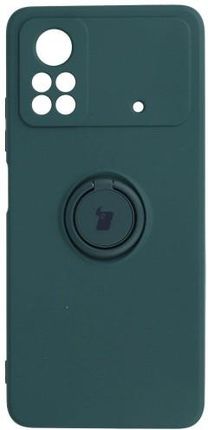 Etui Bizon Case Silicone Ring Xiaomi Poco X4 Pro 5G, ciemnozielone (34333)