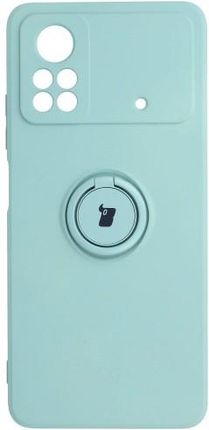 Etui Bizon Case Silicone Ring Xiaomi Poco X4 Pro 5G, turkusowe (34336)