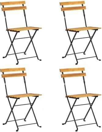 Składane Krzesła Bistro 4 Szt. Lite Drewno Akacjowe Kod: V-313161 +