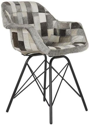 Dkd Home Decor Krzesło Z Podłokietnikami Czarny Metal Skóra (60 5X53X81 5 Cm) 385036