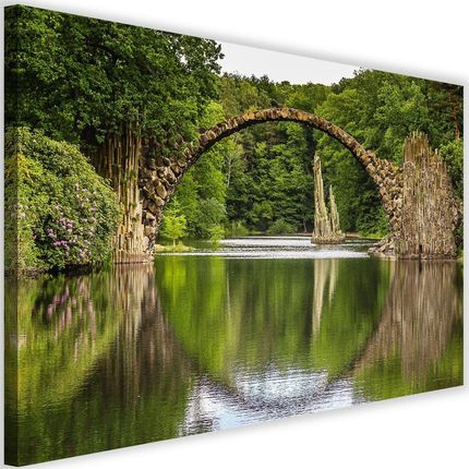 Feeby Obraz Na Płótnie Canvas Most Łukowy Nad Jeziorem 90X60 6807171
