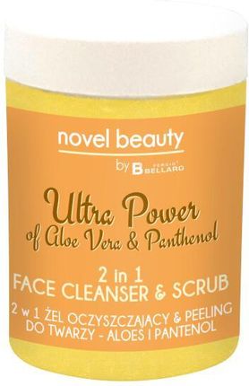 Fergio Bellaro 2 W 1 Żel Oczyszczający & Peeling Do Twarzy Aloes I Pantenol Novel Beauty Ultra Power Face Cleancer & Scrub 100 ml