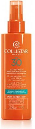 Collistar Spray Przeciwsłoneczny Spf 30 Sun Care Active Protection Milk Spray UltraRapid Application Spf30 200 Ml