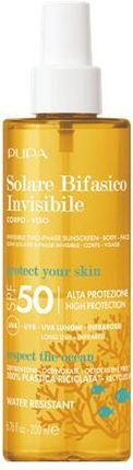 Pupa Dwufazowy Filtr Przeciwsłoneczny Do Twarzy I Ciała Spf 50 TwoPhase Sunscreen Spf 50 Body&Face 200 Ml