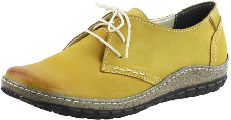 Żółte półbuty damskie Nuwell 2304/K buty skóra 40