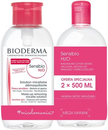 Bioderma Sensibio H2O 500ml pompka + Sensibio H2O 500ml bez pompki