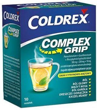 Coldrex Complex Grip smak cytrynowo-miętowy 10 sasz.