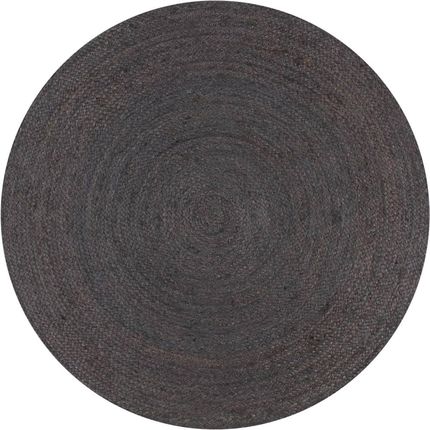 Vidaxl Ręcznie wykonany dywan z juty okrągły 90 cm ciemnoszary 2921478