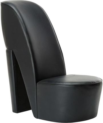 vidaXL Fotel w kształcie buta na obcasie czarny sztuczna skóra 2932354