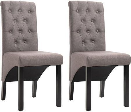 vidaXL Krzesła stołowe 2 szt. kolor taupe tapicerowane tkaniną 2932421