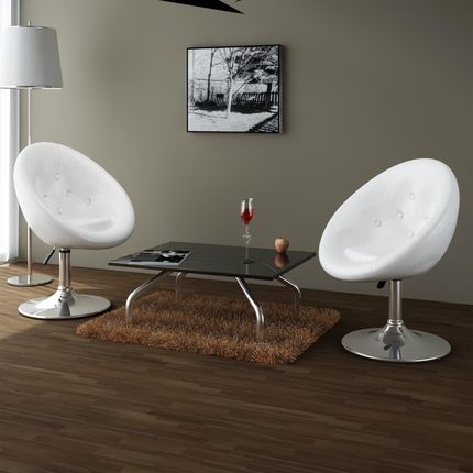 vidaXL Krzesła barowe 2 szt. białe sztuczna skóra 2928763