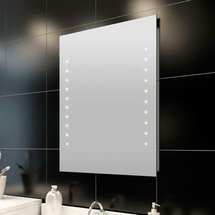 Vidaxl Lustro ścienne łazienkowe z lampkami LED 60 x 80 cm 2928799