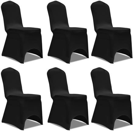 vidaXL Czarne elastyczne pokrowce na krzesła 6 sztuk 2929067