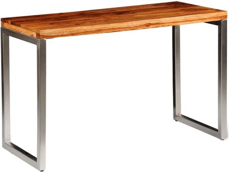 Vidaxl Stół lub biurko z drewna sheesham z metalowymi nogami 2929351